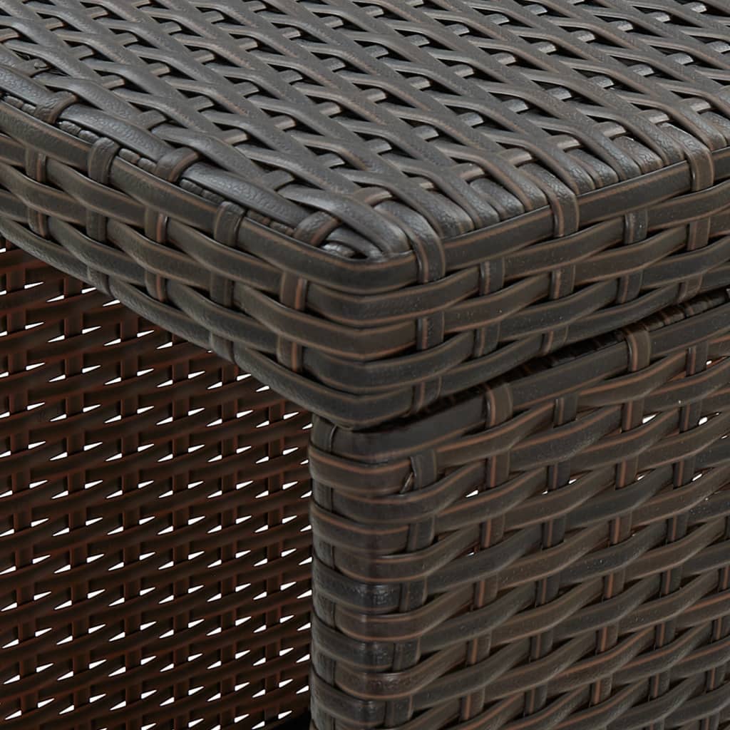 NNEVL 5 Piece Garden Bar Set with Cushions Poly Rattan Brown-2