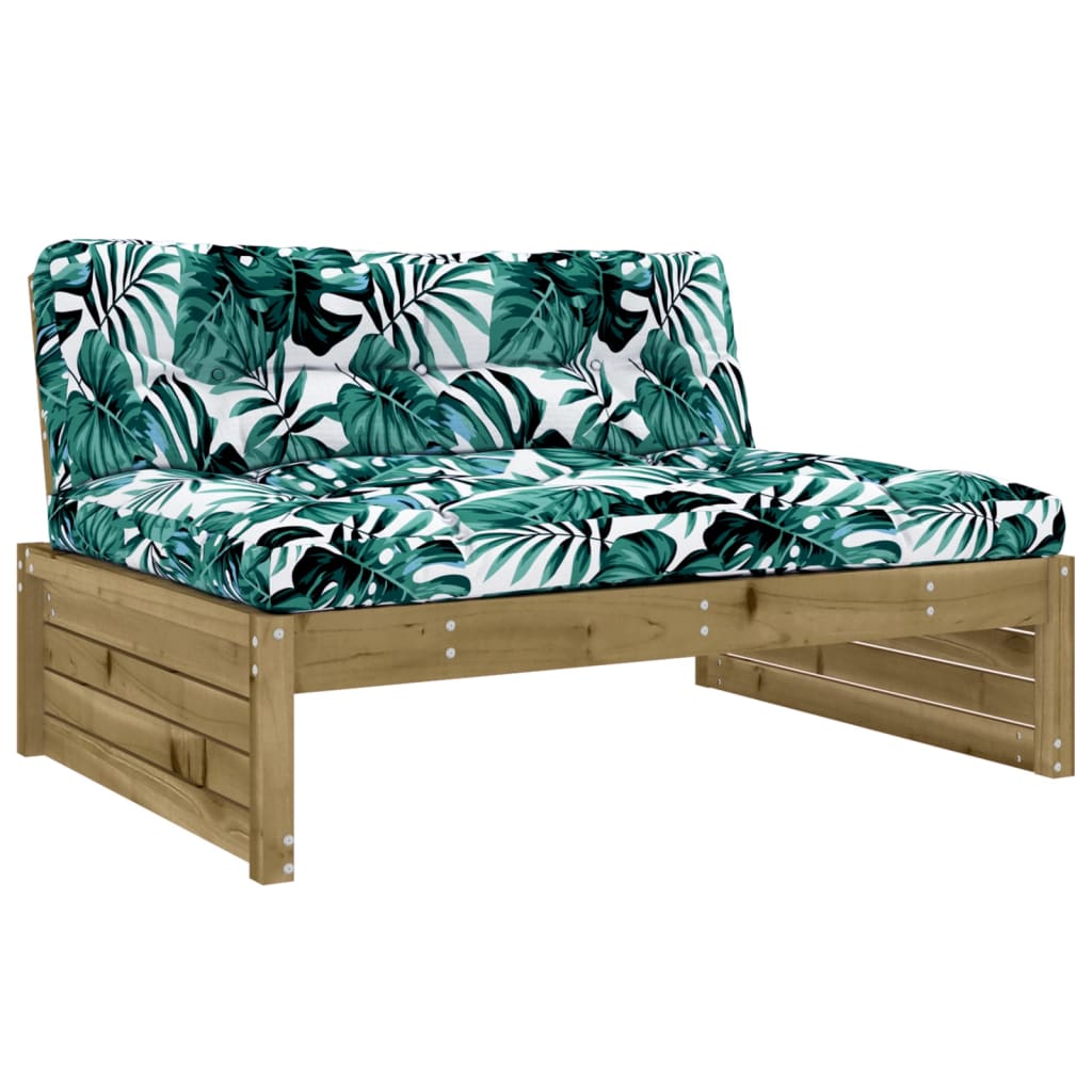 NNEVL 4 Piece Garden Lounge Set with Cushions Impregnated Wood Pine-3